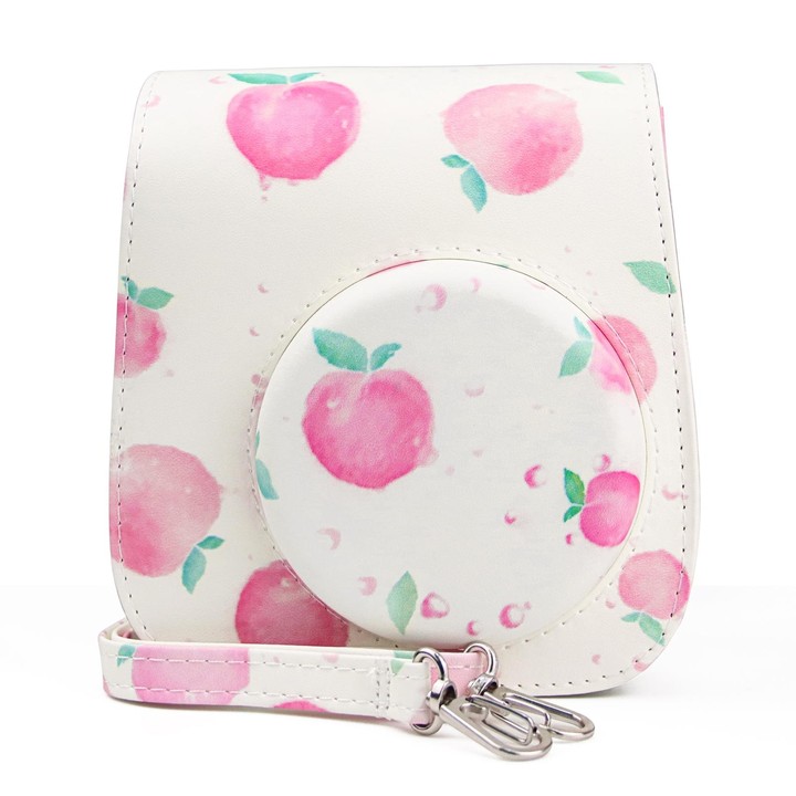 Painted Series Camera Bag with Shoulder Strap for Fujifilm Instax mini 11(Peach)