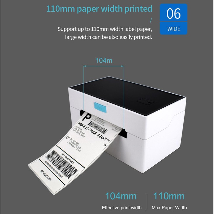 POS-9220 100x150mm Thermal Express Bill Self-adhesive Label Printer, USB with Holder Version, EU Plug