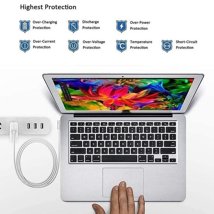 A1435 60W 16.5V 3.65A 5 Pin MagSafe 2 Power Adapter for MacBook, Cable Length: 1.6m, UK Plug