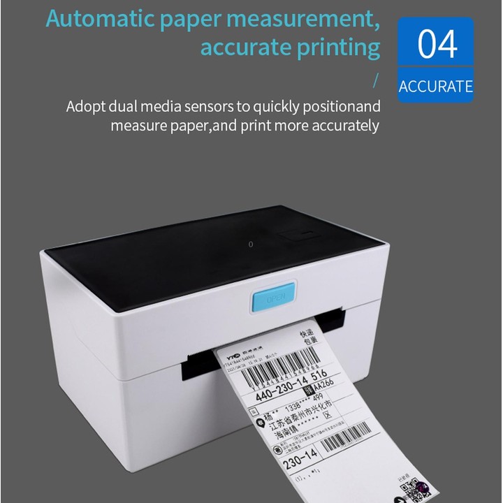POS-9220 100x150mm Thermal Express Bill Self-adhesive Label Printer, USB + Bluetooth with Holder Version, UK Plug
