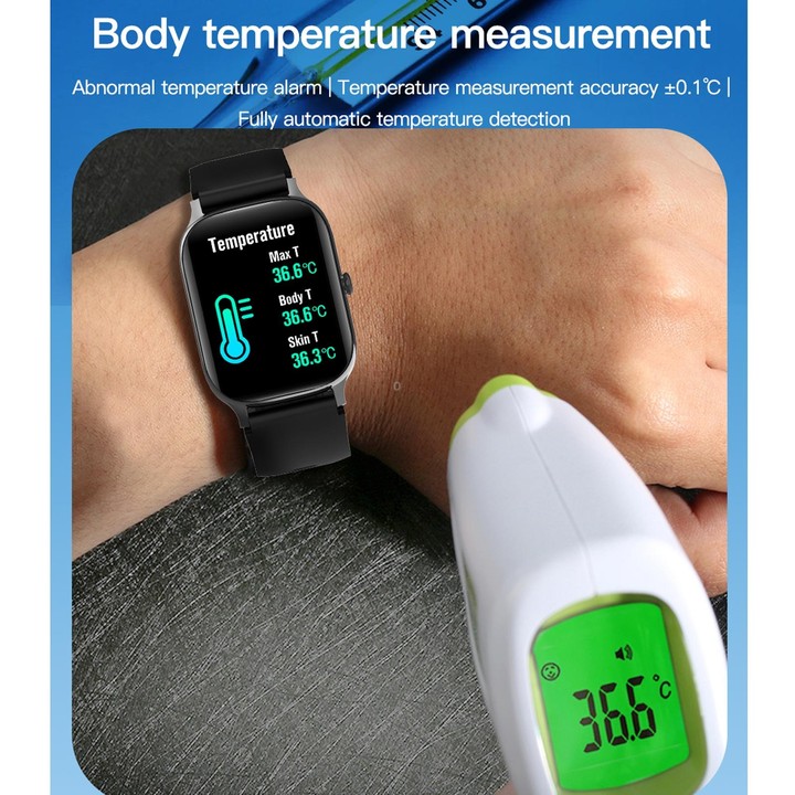 F37 1.69 inch TFT Screen IP67 Waterproof Smart Watch, Support Body Temperature Monitoring / Heart Rate Monitoring / Blood Pressu