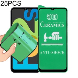 For Samsung Galaxy F02s 25 PCS 9D Full Screen Full Glue Ceramic Film