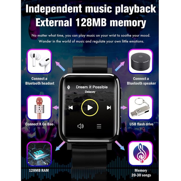 F30 1.54 inch TFT Touch Screen IP67 Waterproof Smart Watch, Support Sleep Monitoring / Heart Rate Monitoring / Music Playing / W