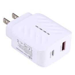 LZ-822A+C PD 20W USB-C / Type-C + QC 3.0 USB Fast Travel Charger, US Plug