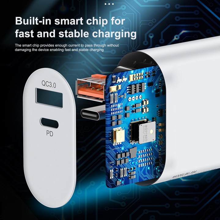 LZ-822A+C PD 20W USB-C / Type-C + QC 3.0 USB Fast Travel Charger, EU Plug