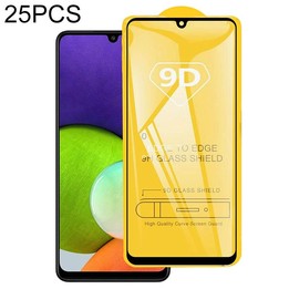 For Samsung Galaxy A22 4G 25 PCS 9D Full Glue Full Screen Tempered Glass Film