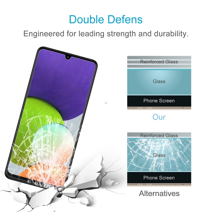 For Samsung Galaxy A22 4G 10 PCS 0.26mm 9H 2.5D Tempered Glass Film