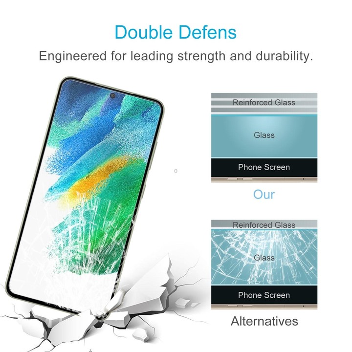 For Samsung Galaxy S21 FE 5G 10 PCS 0.26mm 9H 2.5D Tempered Glass Film, Fingerprint Unlocking Is Not Supported
