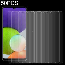 For Samsung Galaxy A22 4G 50 PCS 0.26mm 9H 2.5D Tempered Glass Film