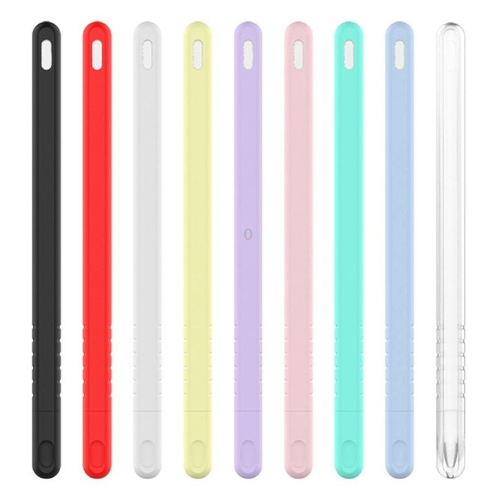 3 in 1 Pure Color Silicone Stylus Pen Protective Case Set for Apple Pencil 2(Yellow)