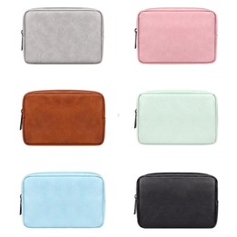 DY03 Portable Digital Accessory Leather Bag(Grey)
