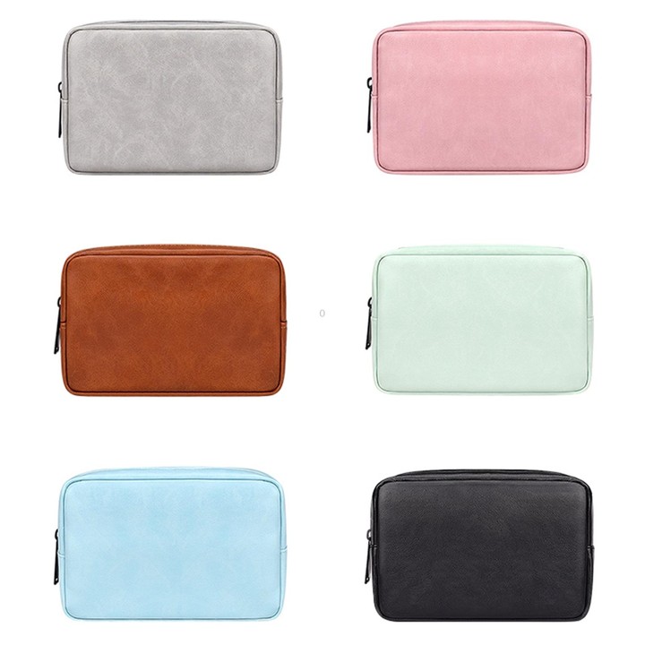 DY03 Portable Digital Accessory Leather Bag(Pink)