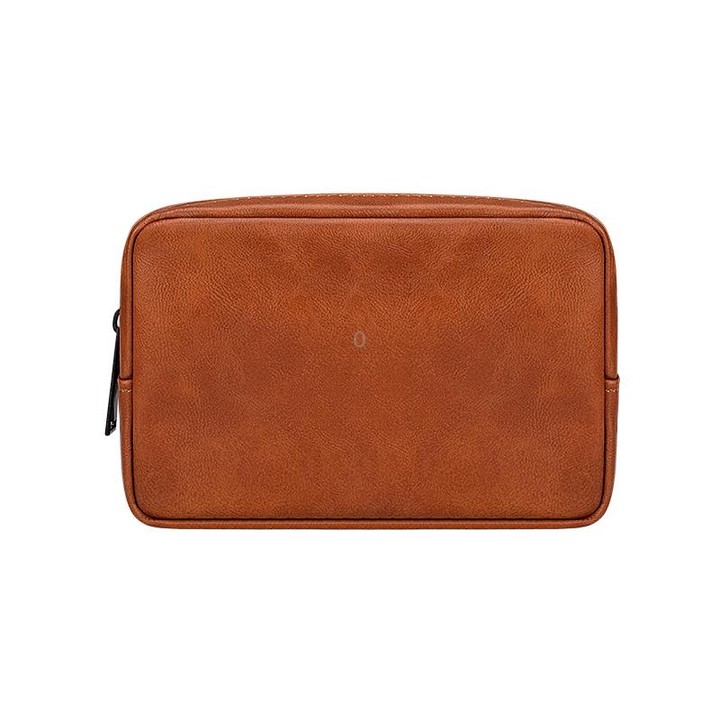 DY03 Portable Digital Accessory Leather Bag(Cowhide Yellow)