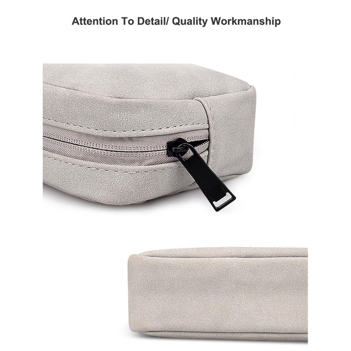 DY04 Portable Digital Accessory Frosted PU Bag(Light Grey)
