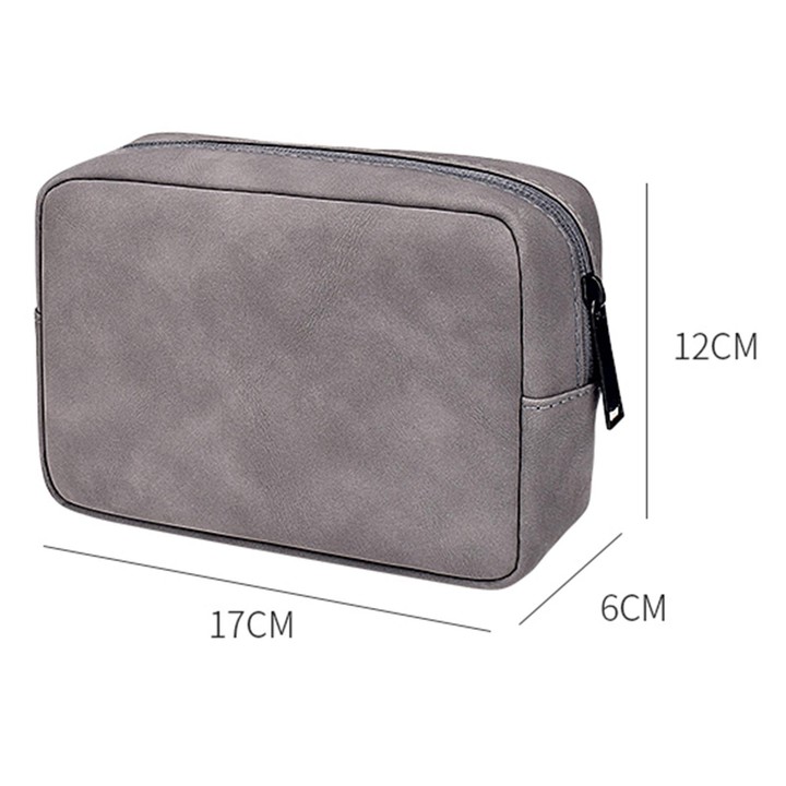 DY05 Portable Digital Accessory Sheepskin Leather Bag(Pink)