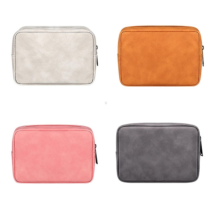 DY05 Portable Digital Accessory Sheepskin Leather Bag(Pink)