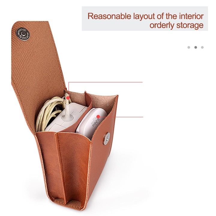 DY06 PU Leather Pattern Digital Accessory Storage Bag(Royal Blue)