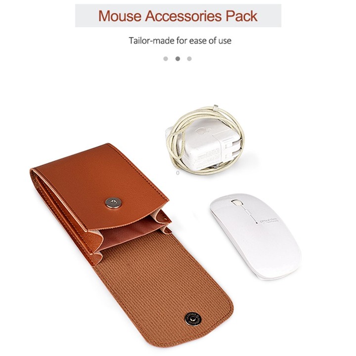 DY06 PU Leather Pattern Digital Accessory Storage Bag(Cowhide Yellow)