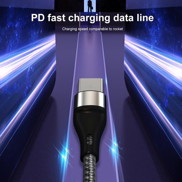 PD 60W USB-C / Type-C to USB-C / Type-C Fast Charging Nylon Braided Data Cable, Cable Length:2m(Silver)