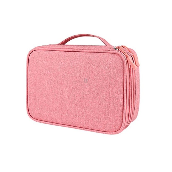 SM02S Double-layer Multifunctional Digital Accessory Storage Bag(Pink)