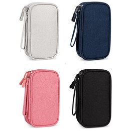 SM05 Double-layer Digital Accessory Storage Bag with Lanyard(Gray)
