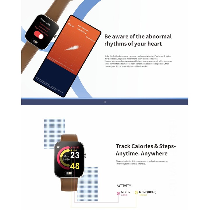 H1 1.3 inch TFT Screen IP68 Waterproof Smart Watch, Support Sleep Monitoring / Heart Rate Monitoring / ECG Electrocardiogram / V