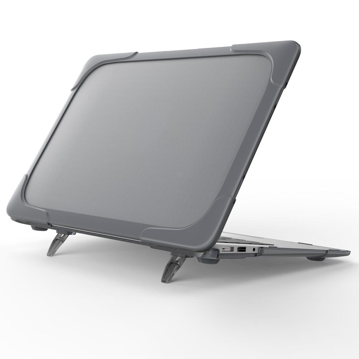 For MacBook Air 11.6 inch A1465 / A1370 TPU and PC Two-color Anti-fall Laptop Protective Case(Grey)