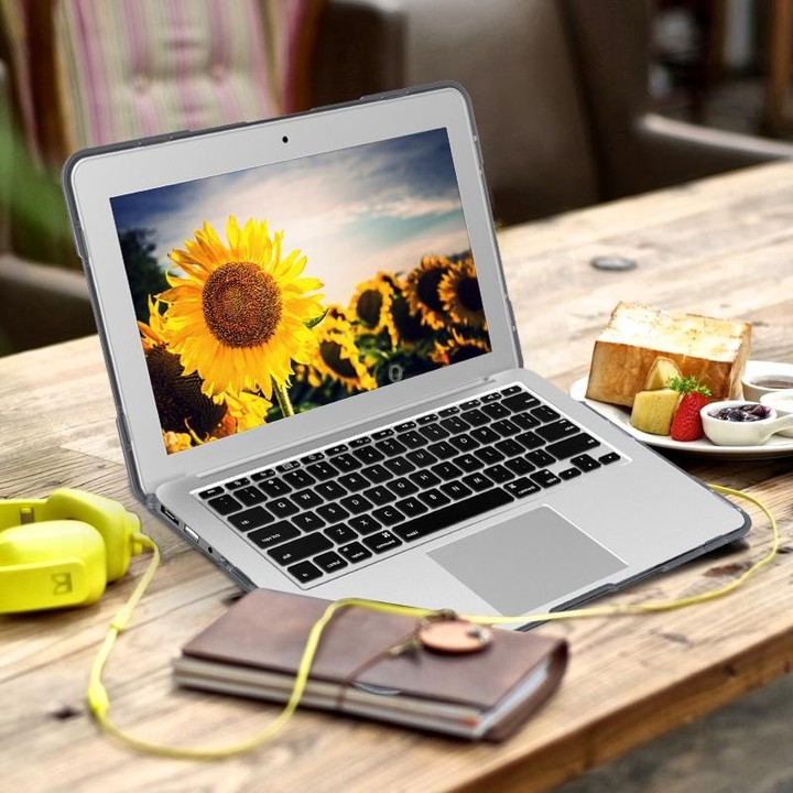 For MacBook Air 11.6 inch A1465 / A1370 TPU and PC Two-color Anti-fall Laptop Protective Case(Grey)