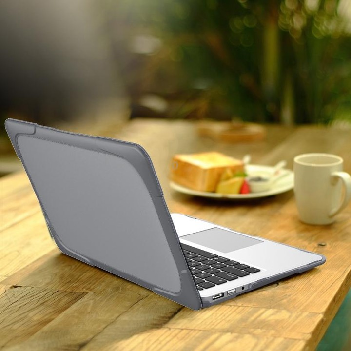 For MacBook Air 11.6 inch A1465 / A1370 TPU and PC Two-color Anti-fall Laptop Protective Case(Grey)