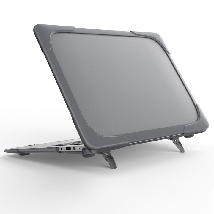 For MacBook Air 13.3 inch A1466 / A1369 TPU and PC Two-color Anti-fall Laptop Protective Case(Grey)