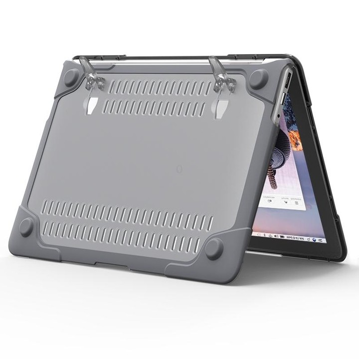 For MacBook Air 13.3 inch A1466 / A1369 TPU and PC Two-color Anti-fall Laptop Protective Case(Grey)