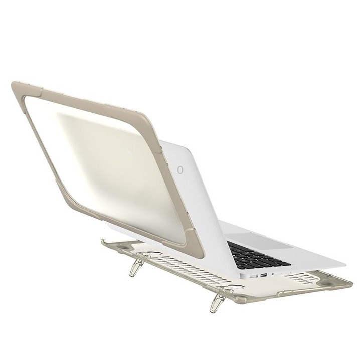 For MacBook Air 13.3 inch A1466 / A1369 TPU and PC Two-color Anti-fall Laptop Protective Case(Khaki)