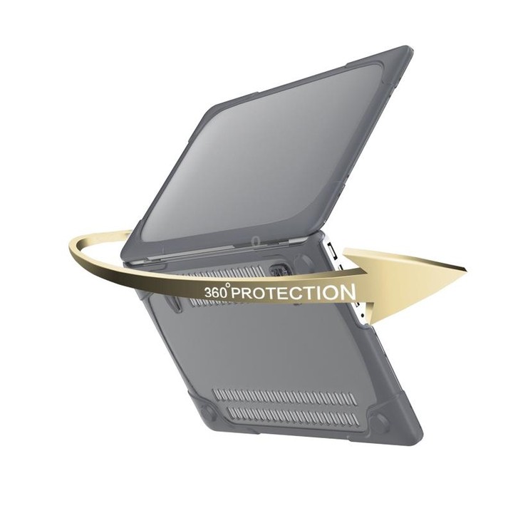 TPU + PC Two-color Anti-fall Laptop Protective Case For MacBook Pro Retina 15.4 inch A1398(Grey)