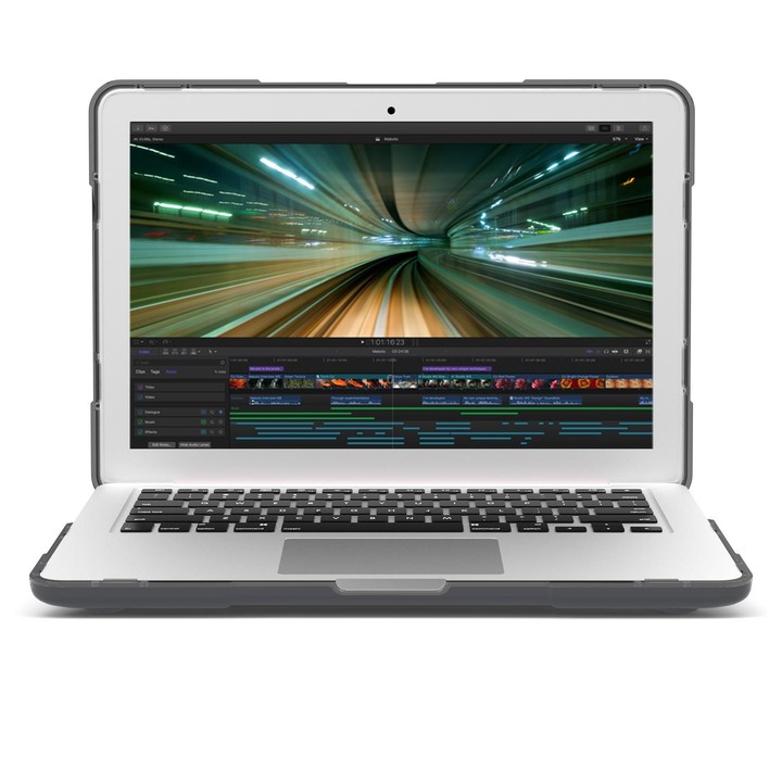 TPU + PC Two-color Anti-fall Laptop Protective Case For MacBook Pro Retina 15.4 inch A1398(Grey)