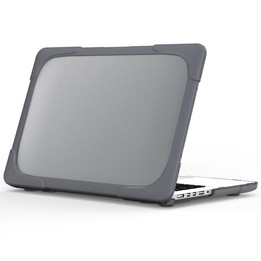 TPU + PC Two-color Anti-fall Laptop Protective Case For MacBook Pro Retina 15.4 inch A1398(Grey)