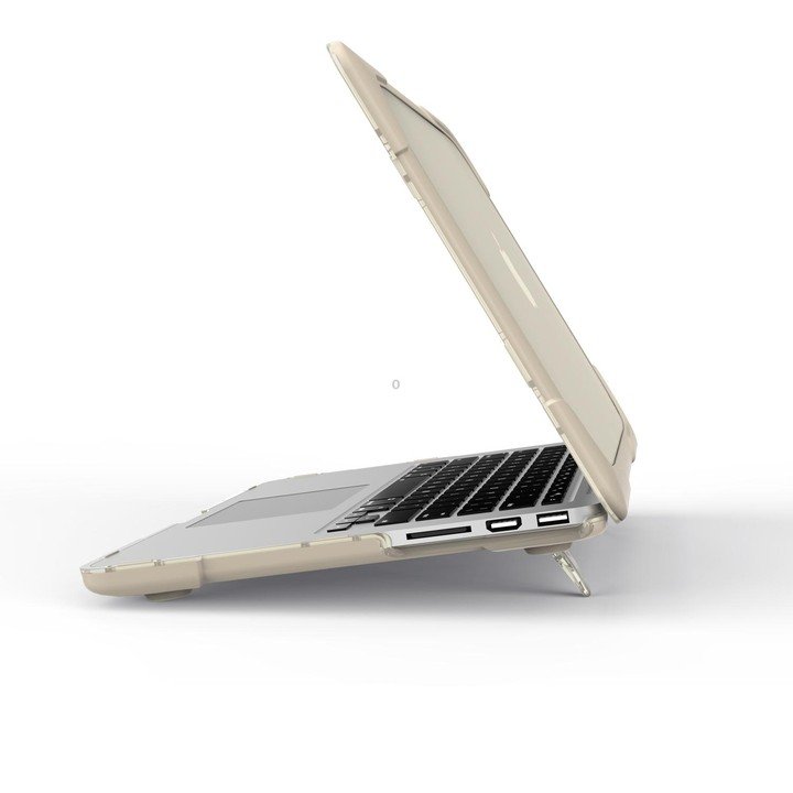 TPU + PC Two-color Anti-fall Laptop Protective Case For MacBook Pro Retina 15.4 inch A1398(Khaki)