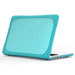 TPU + PC Two-color Anti-fall Laptop Protective Case For MacBook Pro Retina 15.4 inch A1398(Sky Blue)