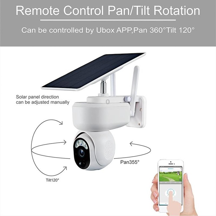 T24 1080P IP65 Waterproof Solar Smart PTZ Camera, Support Full-color Night Vision & Two-way Voice Intercom & AI Humanoid Detecti