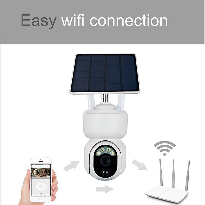 T24 1080P IP65 Waterproof Solar Smart PTZ Camera, Support Full-color Night Vision & Two-way Voice Intercom & AI Humanoid Detecti