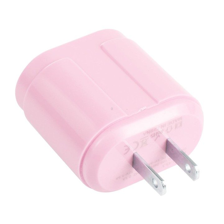 13-3 QC3.0 Single USB Interface Macarons Travel Charger, US Plug(Pink)