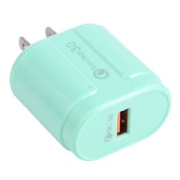 13-3 QC3.0 Single USB Interface Macarons Travel Charger, US Plug(Green)