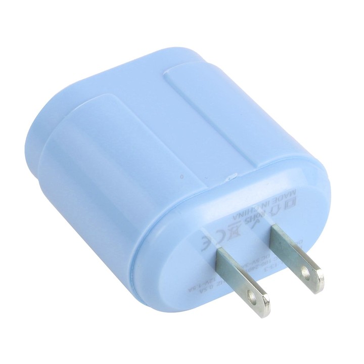 13-3 QC3.0 Single USB Interface Macarons Travel Charger, US Plug(Blue)
