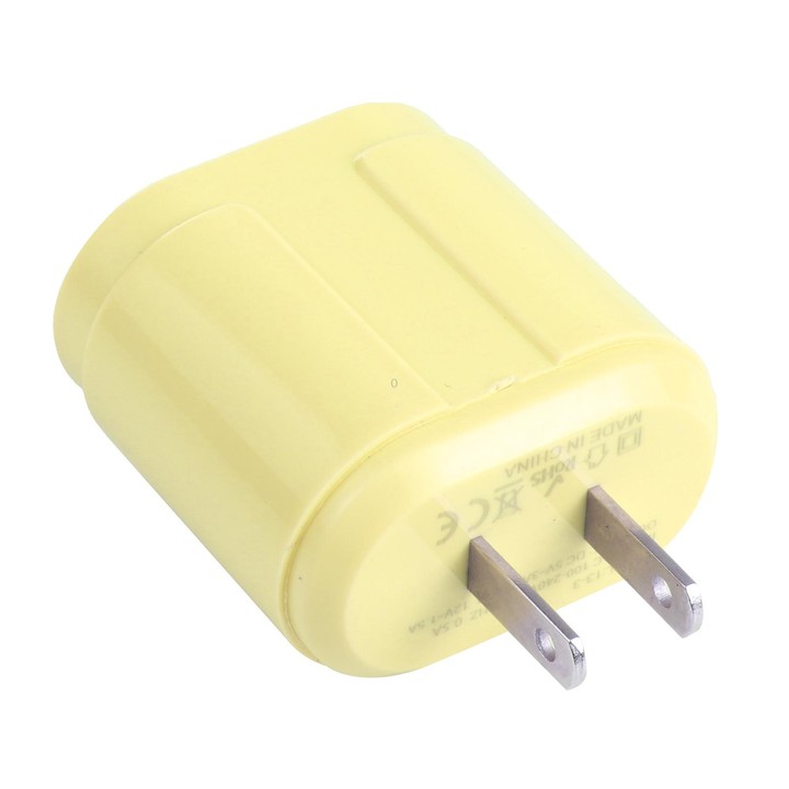 13-3 QC3.0 Single USB Interface Macarons Travel Charger, US Plug(Yellow)