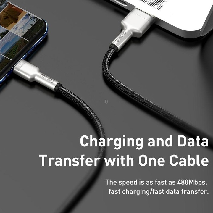 Baseus CAKF000101 Cafule Series 66W USB to USB-C / Type-C Metal Data Cable, Cable Length:1m(Black)
