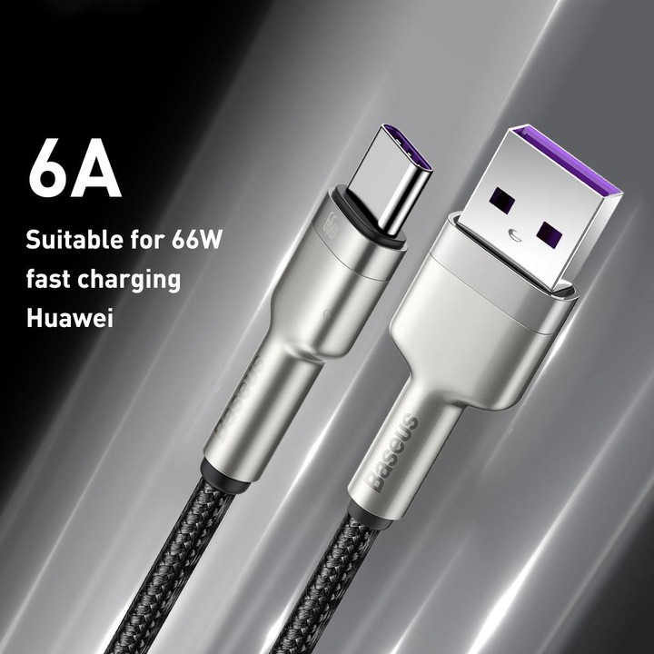 Baseus CAKF000101 Cafule Series 66W USB to USB-C / Type-C Metal Data Cable, Cable Length:1m(Black)