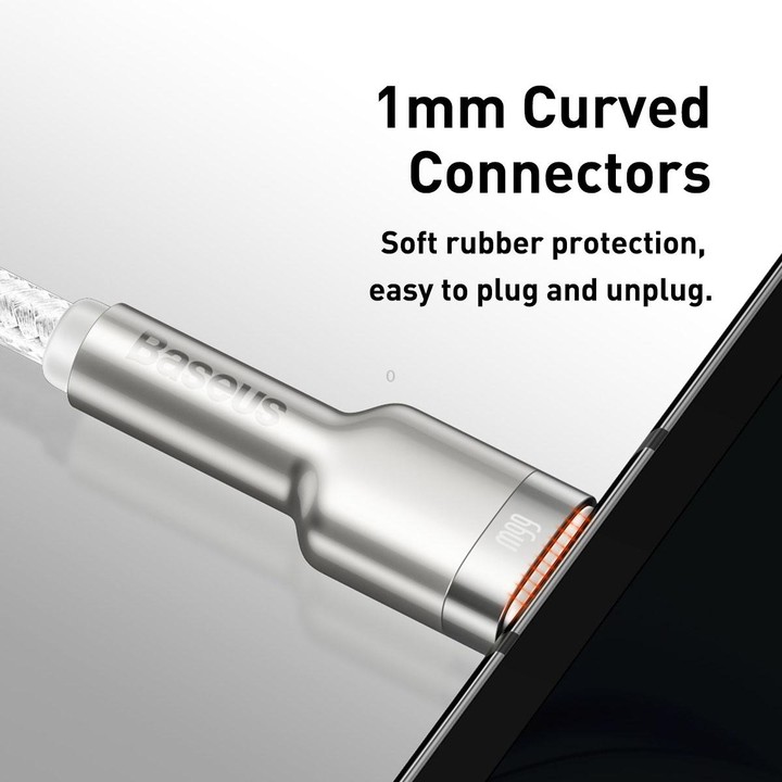 Baseus CAKF000102 Cafule Series 66W USB to USB-C / Type-C Metal Data Cable, Cable Length:1m(White)