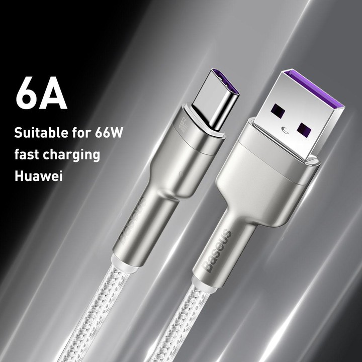 Baseus CAKF000102 Cafule Series 66W USB to USB-C / Type-C Metal Data Cable, Cable Length:1m(White)