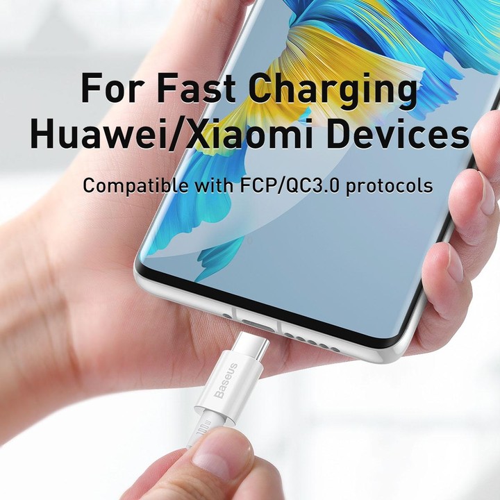 Baseus CATYS-B02 Superior Series 100W USB-C / Type-C to USB-C / Type-C Fast Charging Data Cable, Cable Length:1m(White)