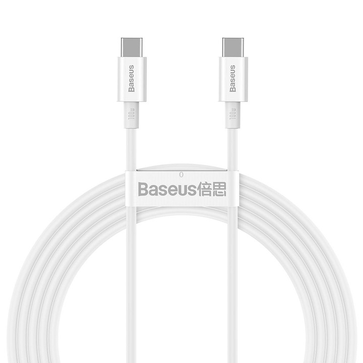 Baseus CATYS-C02 Superior Series 100W USB-C / Type-C to USB-C / Type-C Fast Charging Data Cable, Cable Length:2m(White)