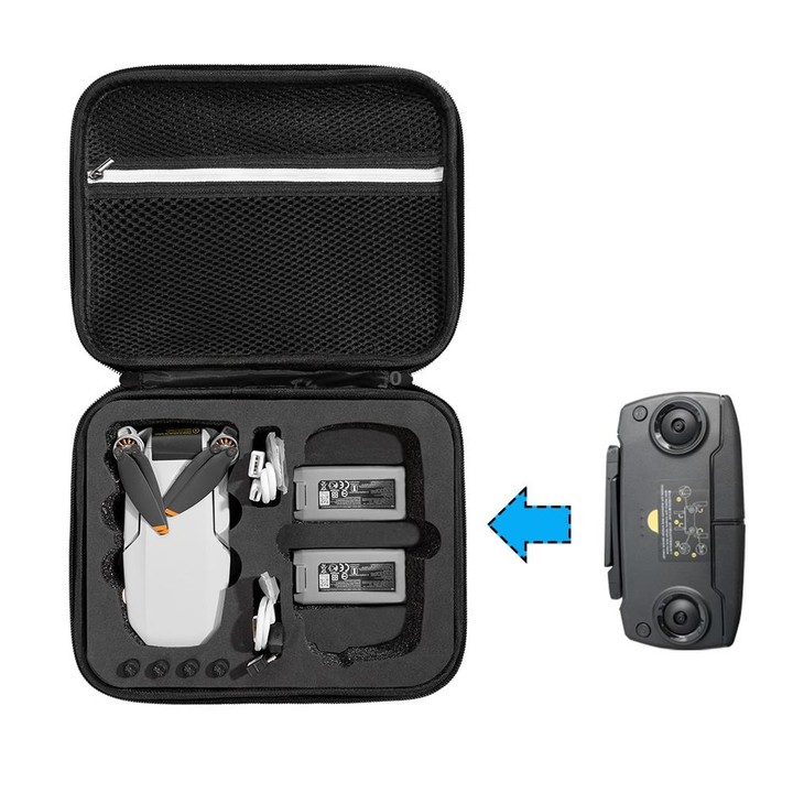 Shockproof Nylon Carrying Hard Case Storage Bag for DJI Mavic Mini SE, Size: 24 x 19 x 9cm(Black + Red Liner)